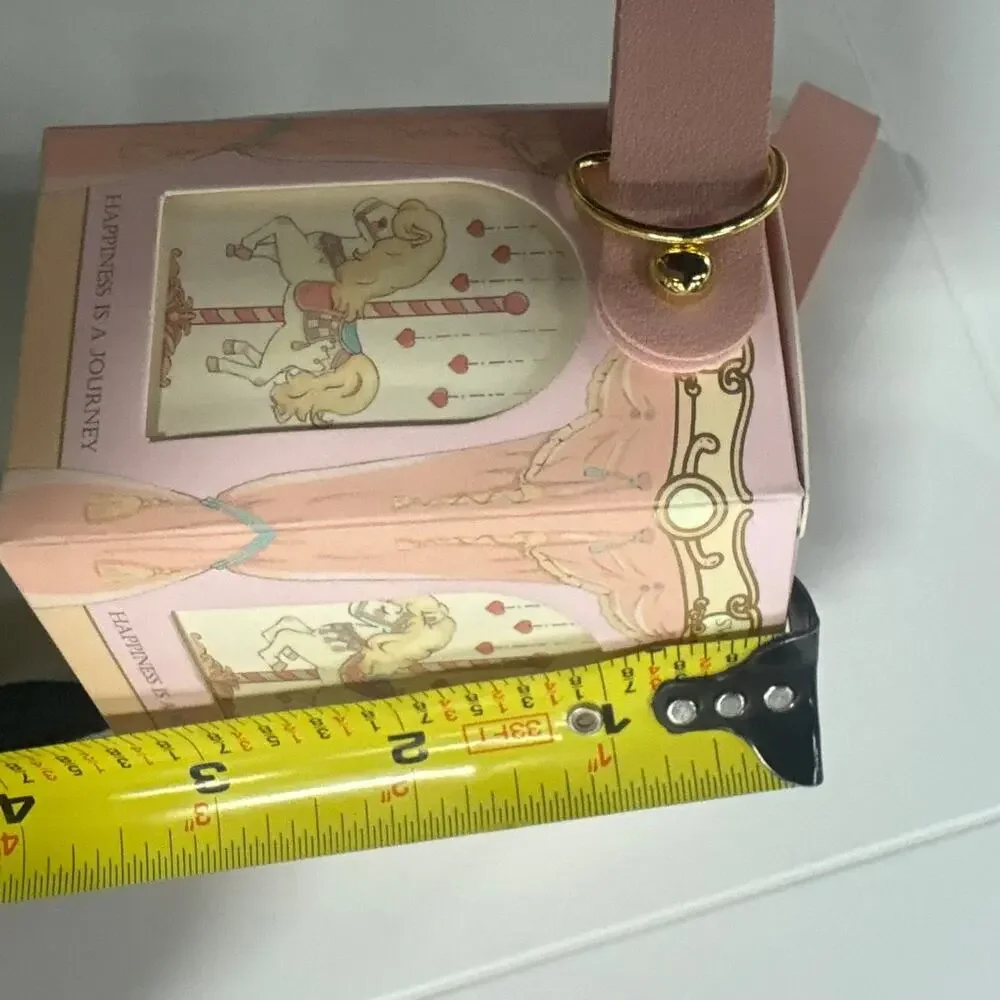 Pink 3.5x4” carousel Happiness is a journey goodie gift box